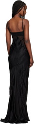 Rick Owens Black Temple Combo Slip Maxi Dress