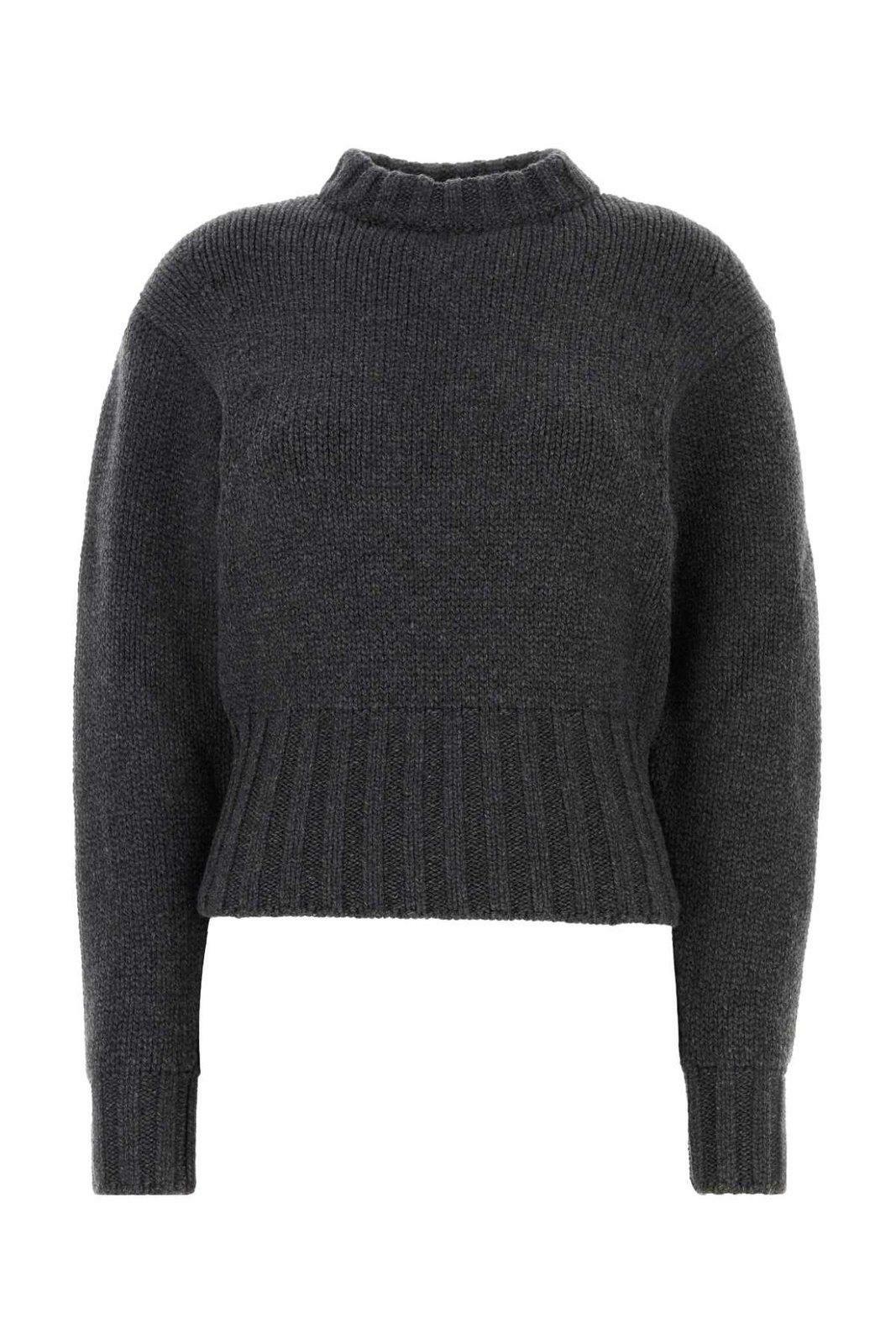 Alexander McQueen Black and White Contrast Cuffs Sweater