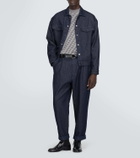 Giorgio Armani Striped herringbone tapered jeans