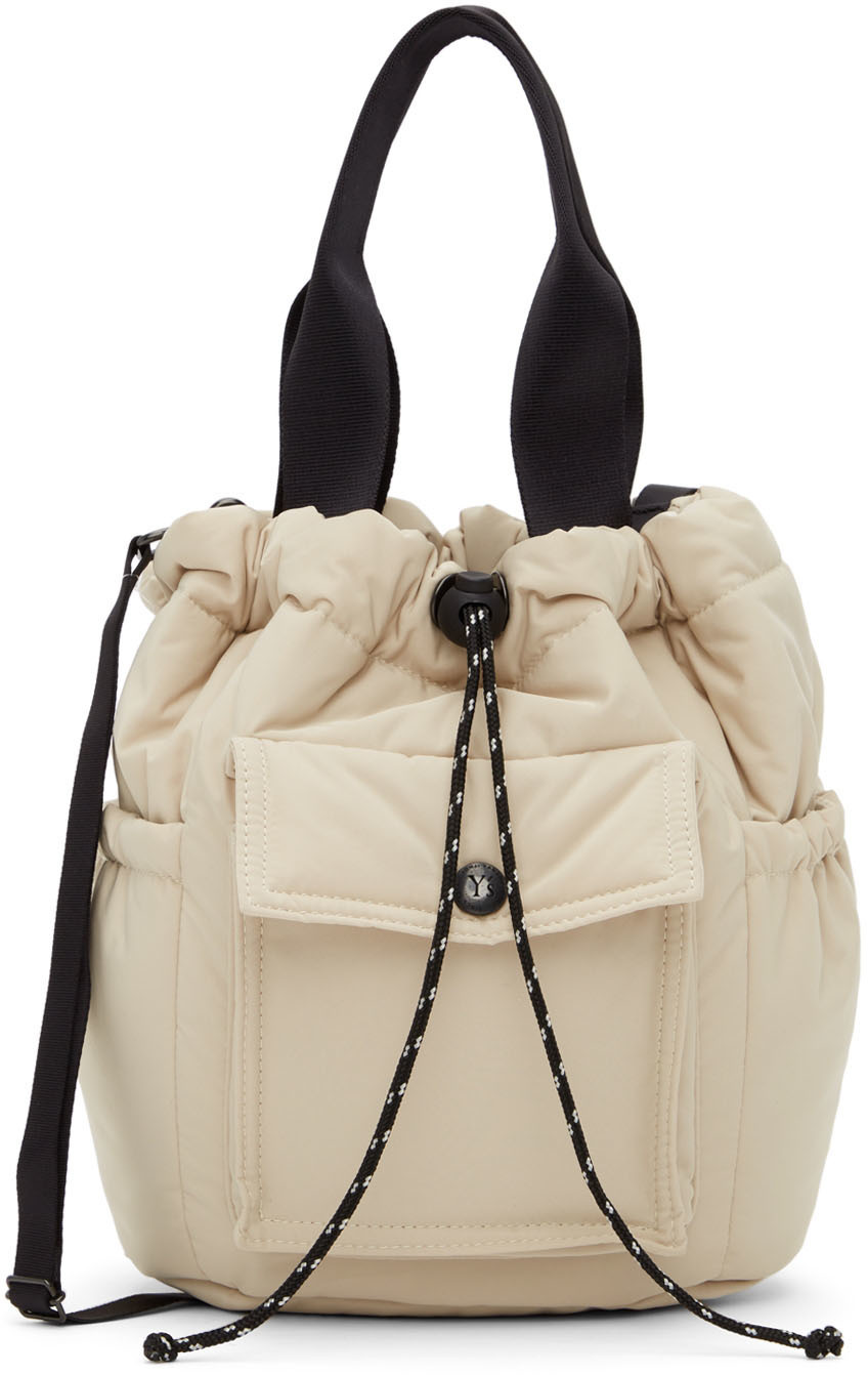 Y's Beige PY Memory Mini Top Handle Bag