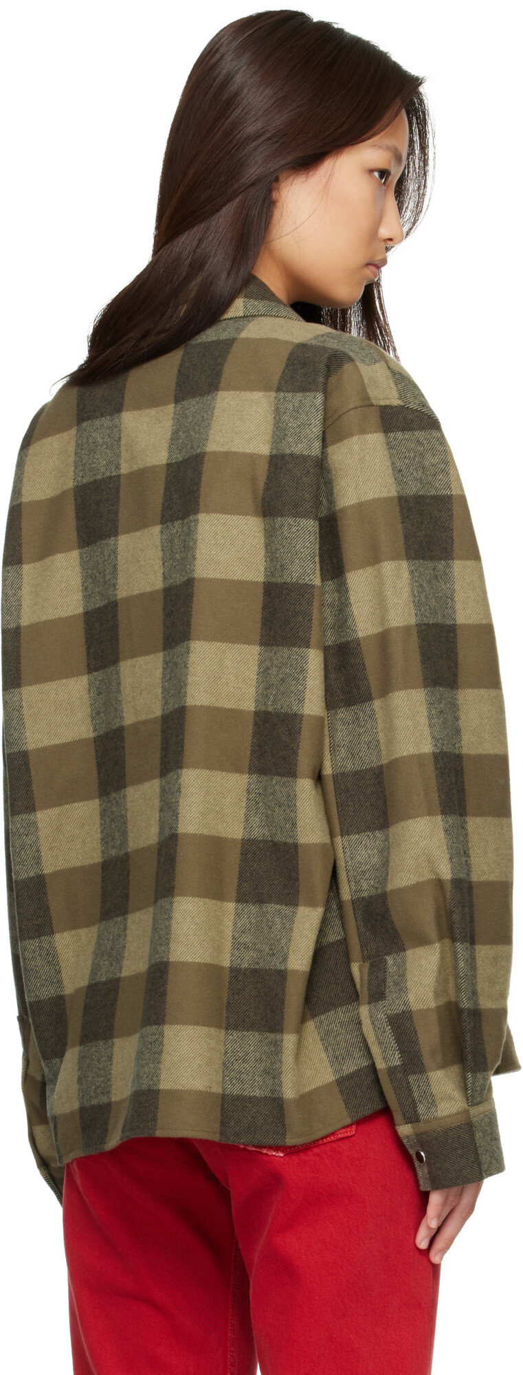 AMIRI Green Oversized Heavy Flannel Shirt