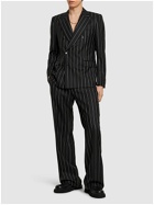 DOLCE & GABBANA Pinstriped Double Breasted Wool Jacket
