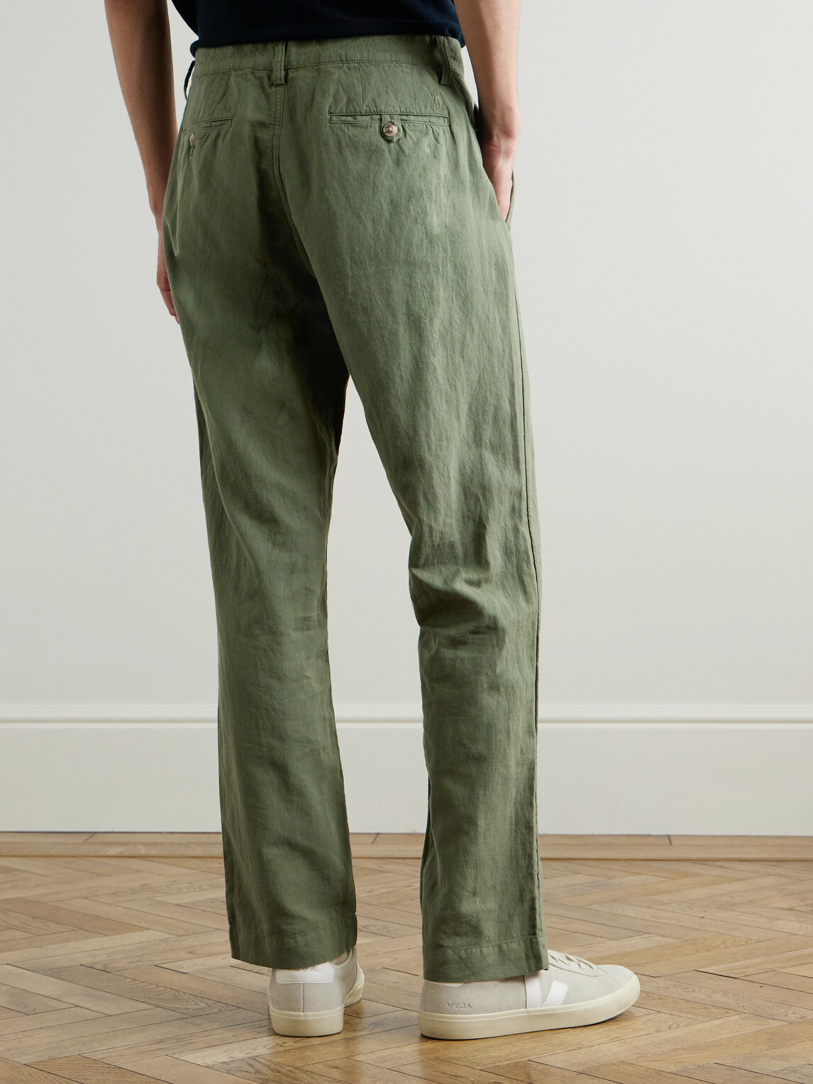 Polo Ralph Lauren - Straight-Leg Linen and Cotton-Blend Trousers - Green