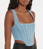 Staud Alice denim corset tank top