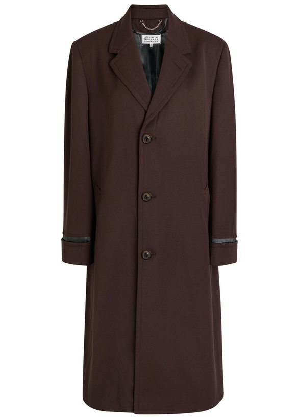 Photo: Maison Margiela Single-breasted Wool Coat Dark Brown