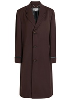 Maison Margiela Single-breasted Wool Coat Dark Brown