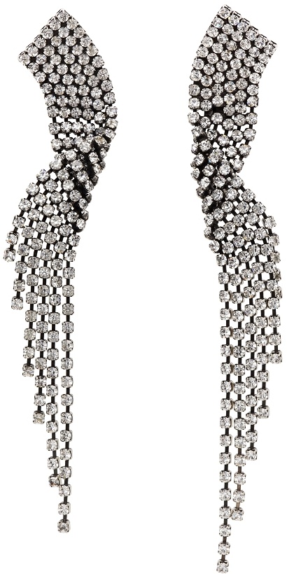 Photo: Saint Laurent Silver Crystal Twist Earrings
