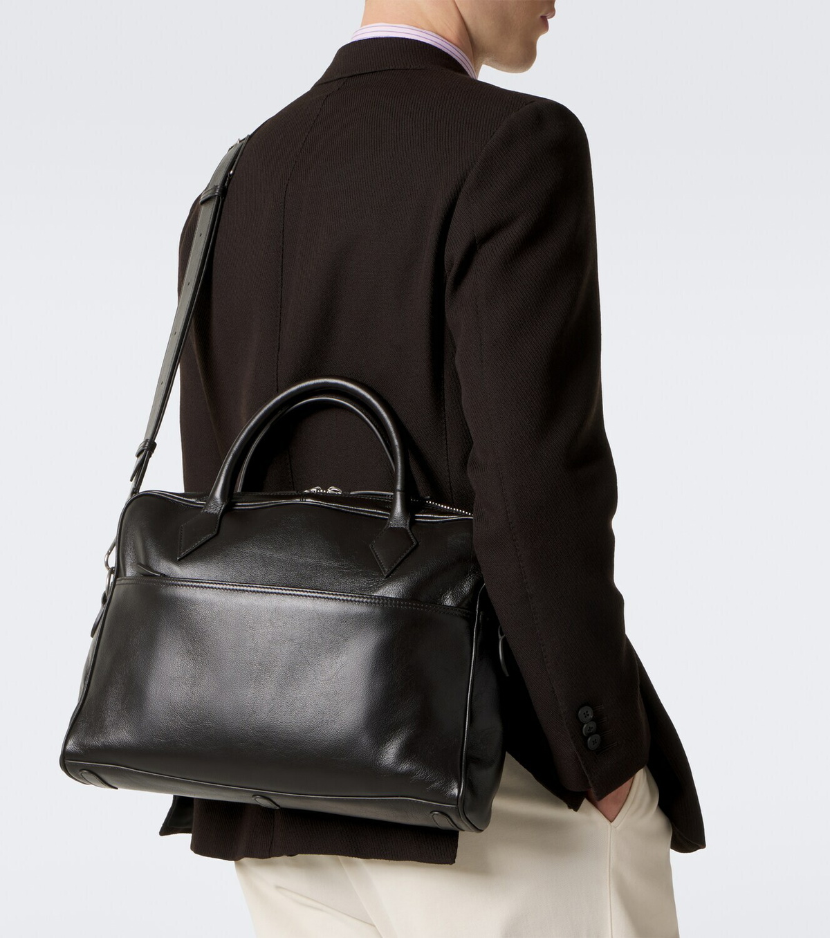 Métier Closer Slim leather briefcase
