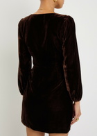 Paige Lawry Draped Velour Mini Dress Aubergine