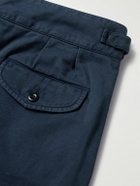 Rubinacci - Manny Straight-Leg Pleated Cotton Shorts - Blue