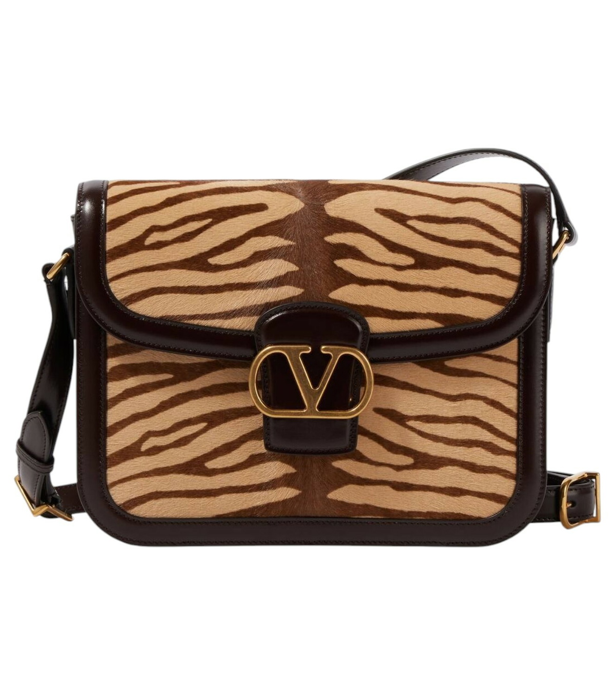 Valentino Garavani 9to5 zebra-print calf hair shoulder bag