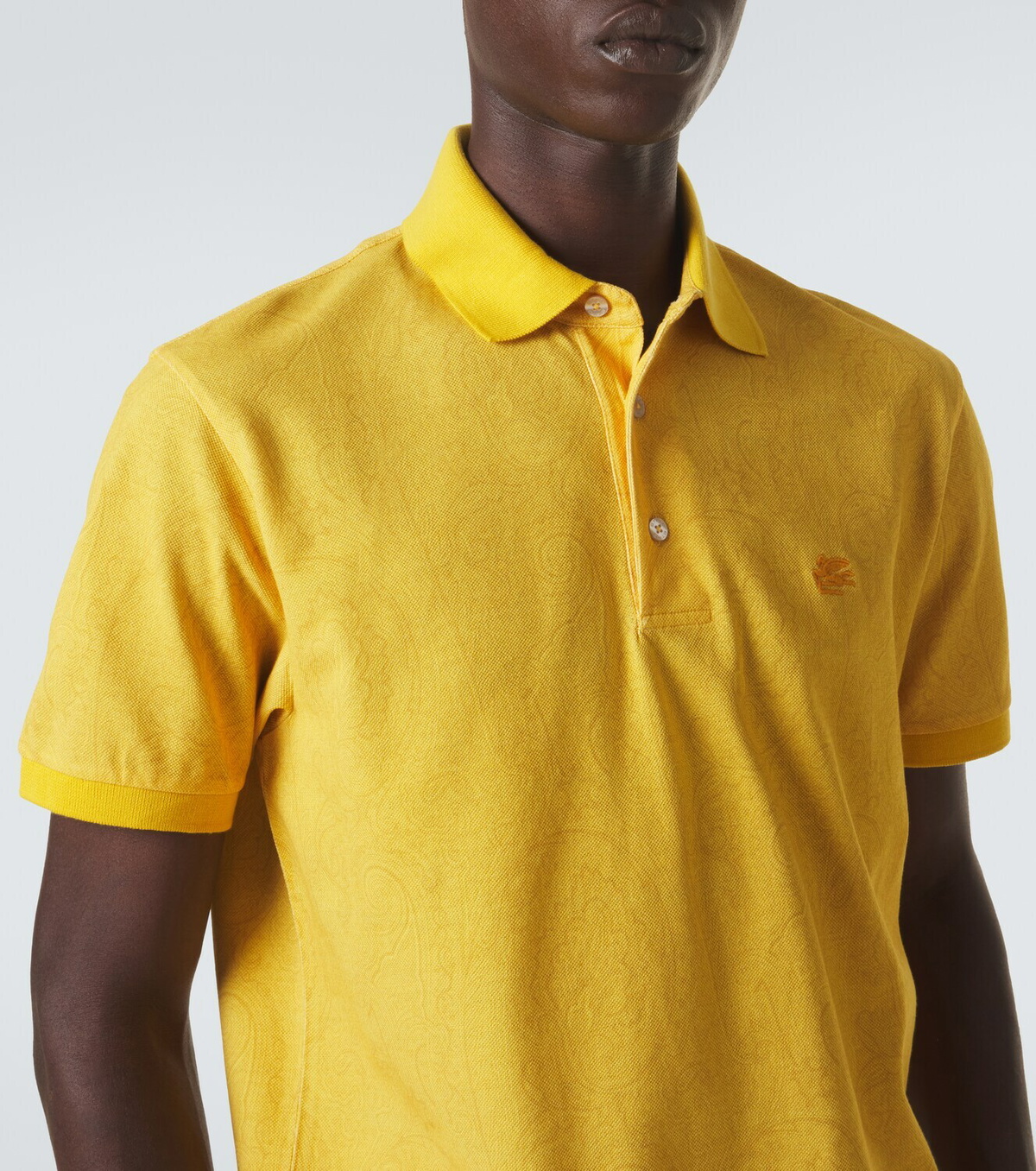 Etro Paisley cotton piqué polo shirt