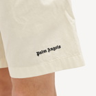 Palm Angels Men's Classic Logo Bermuda Shorts in Off White