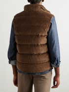Incotex - Montedoro Quilted Cotton-Corduroy Down Gilet - Brown