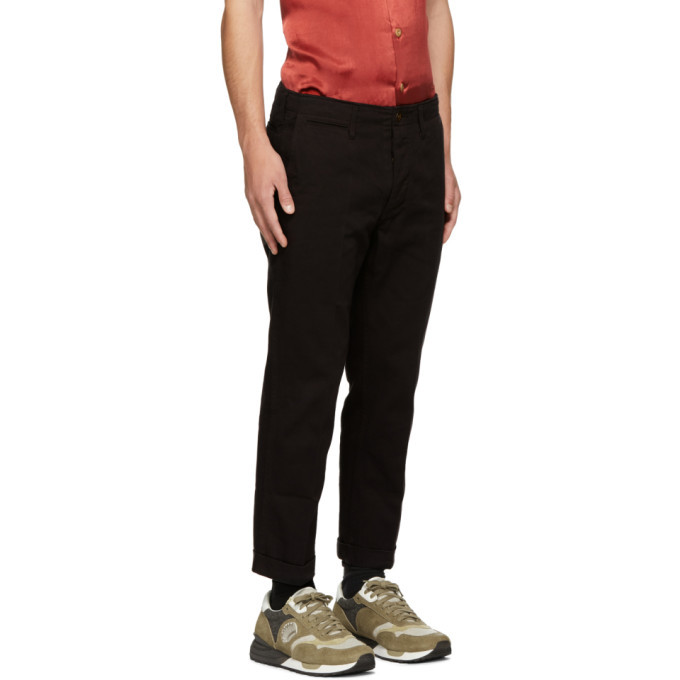 visvim 初期 HIGH-WATER CHINO Lサイズ ブラック Visvim Black High-Water Chino Trousers Visvim