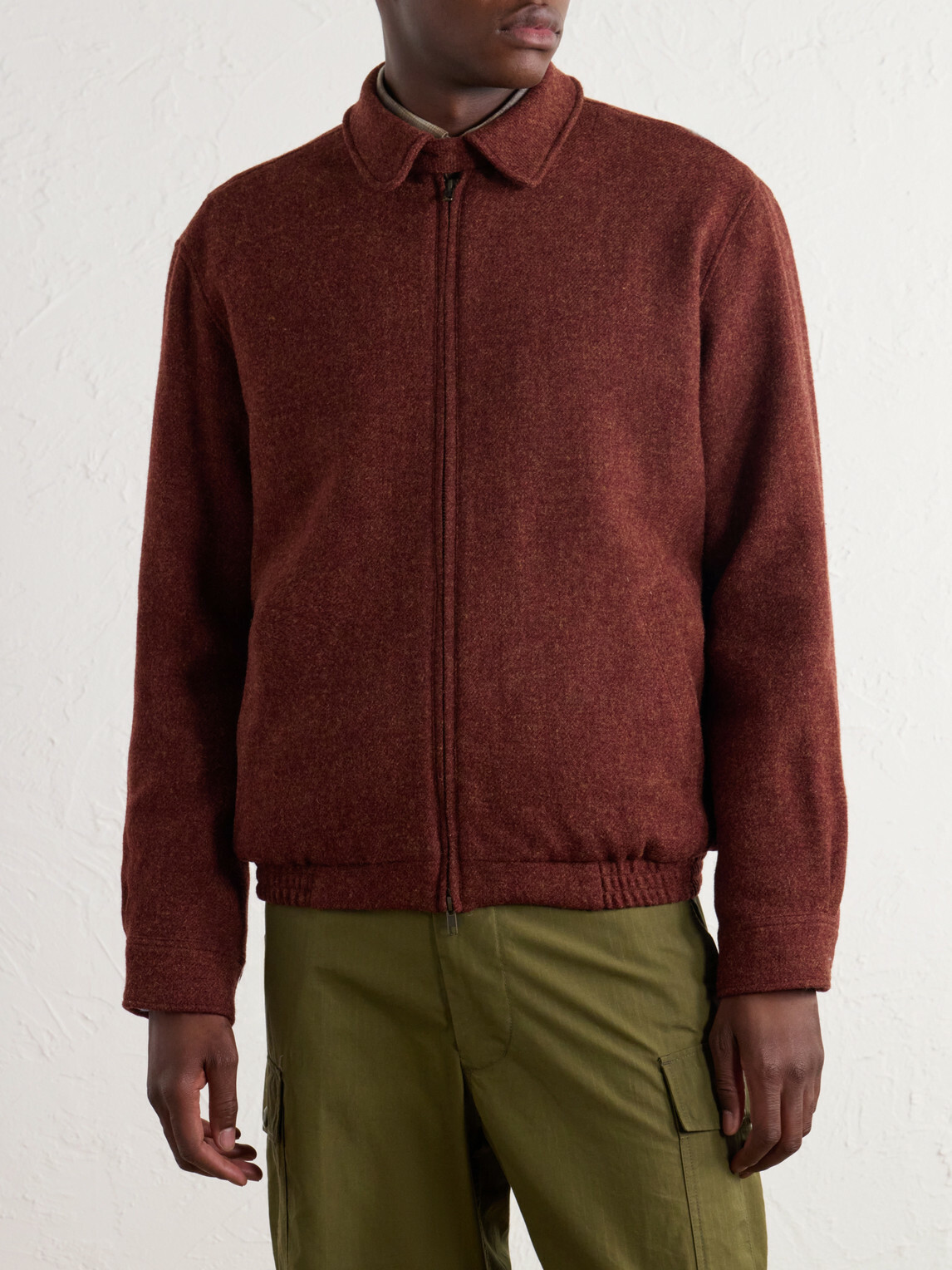 Portuguese Flannel - Aurelia Wool-Tweed Blouson Jacket - Red