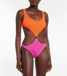Reina Olga Augusta cutout ring-detail swimsuit