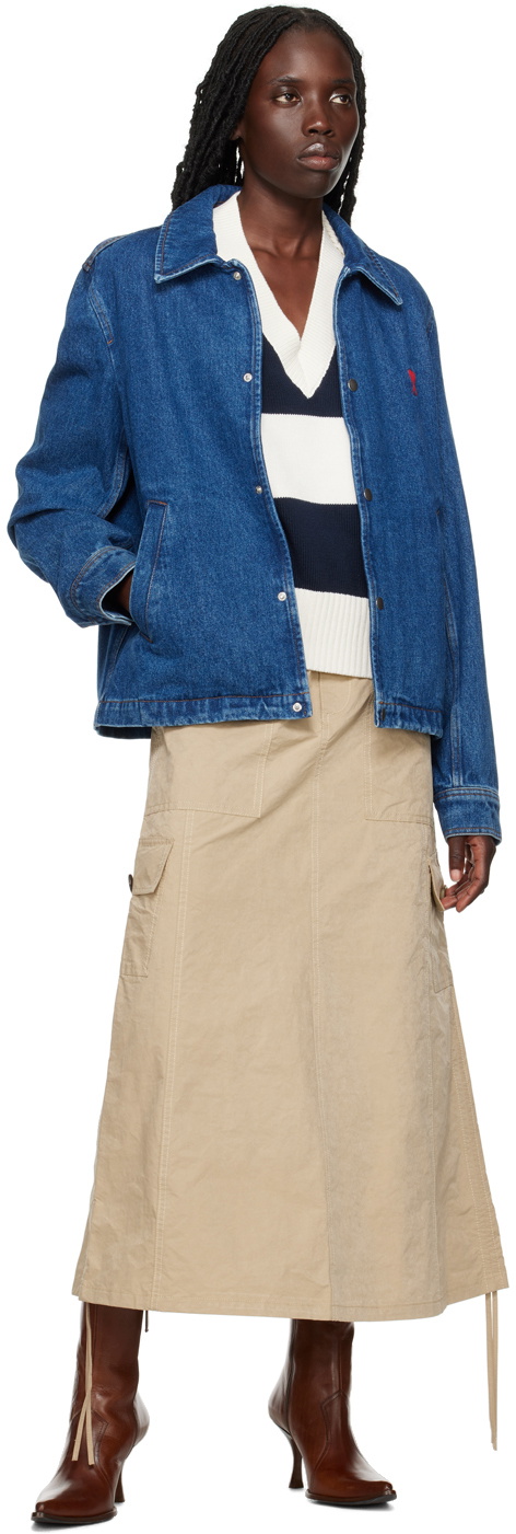 AMI Alexandre Mattiussi Blue Ami de Cœur Denim Jacket AMI