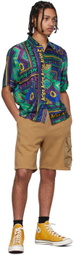 Aries Brown Cotton Shorts