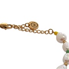 Sporty & Rich Healthy Pearl & Bead Bracelet in White/Multi