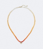 Sydney Evan Pure Protective Eye Medium 14kt gold beaded necklace with opals