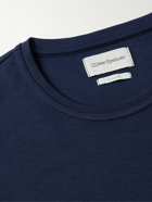 Oliver Spencer - Embroidered Organic Cotton-Jersey T-Shirt - Blue