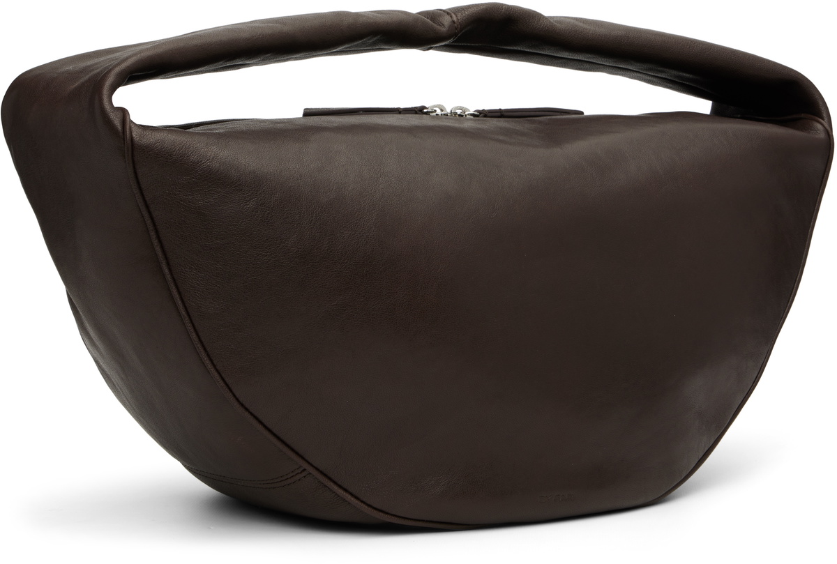 BY FAR Taupe Maxi Cush Washed Leather Shoulder Bag
