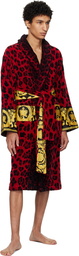 Versace Underwear Red Wild Barocco Bathrobe