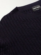 Giorgio Armani - Textured Wool-Blend Sweater - Blue