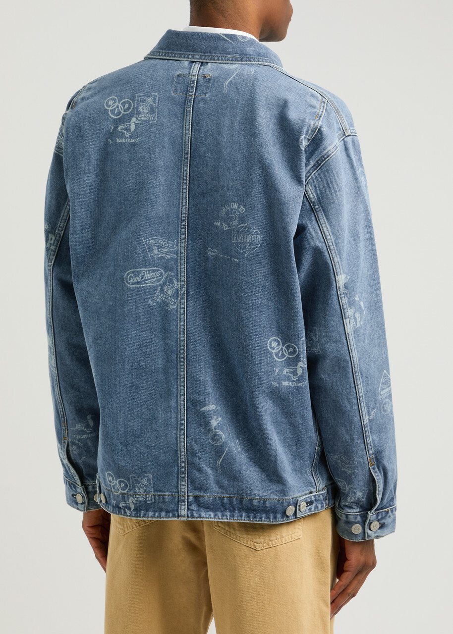 Carhartt Wip Stamp Printed Denim Jacket Blue Carhartt WIP