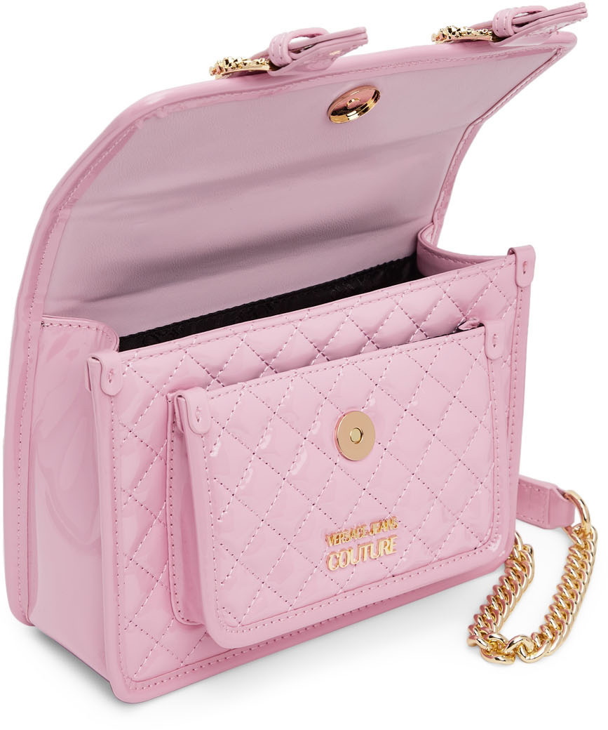 Gianni Versace Couture Women's Quilted Leather Pink Handbag Shoulder Bag