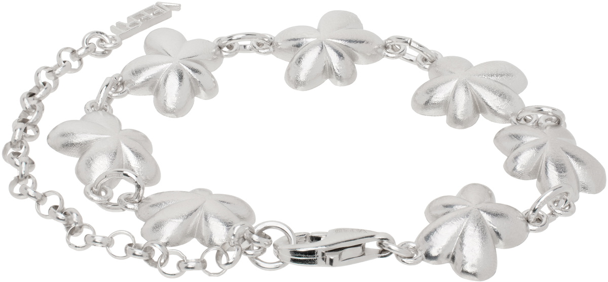 VEERT White Gold 'The Plain Flower' Bracelet