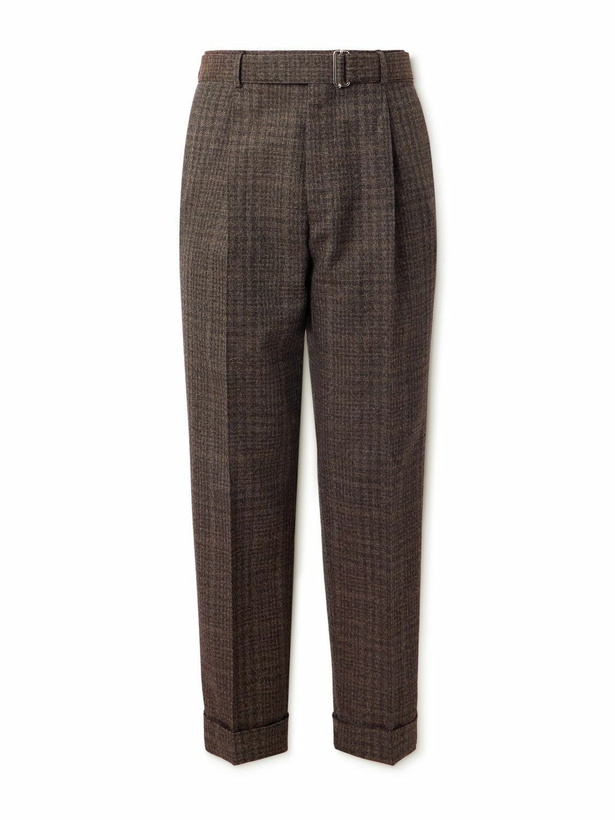 Photo: Officine Générale - Hugo Straight-Leg Belted Wool Suit Trousers - Brown