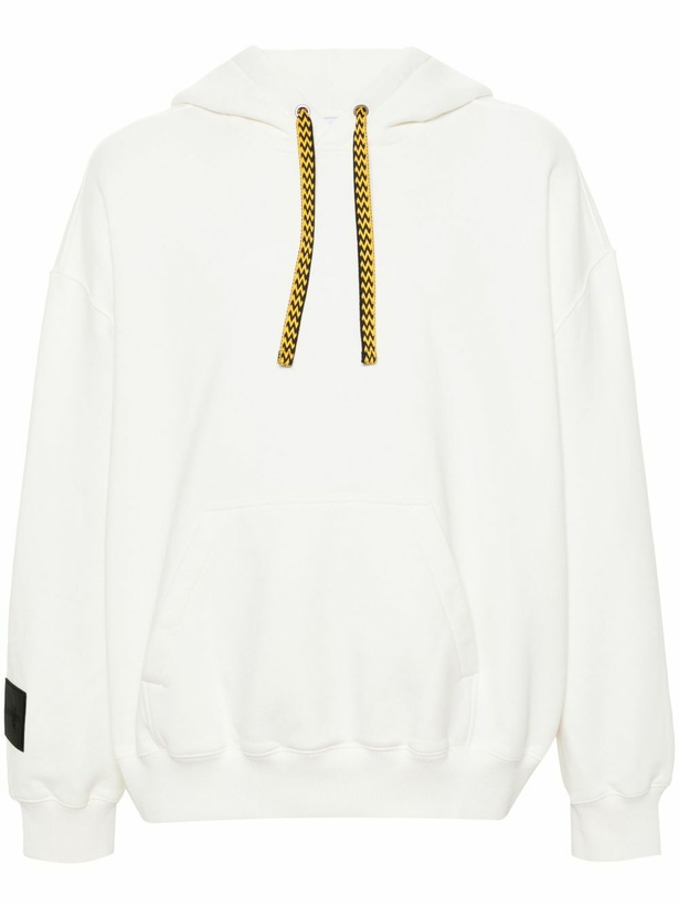 Photo: Lanvin White Logo-Embroidered Cotton Hoodie
