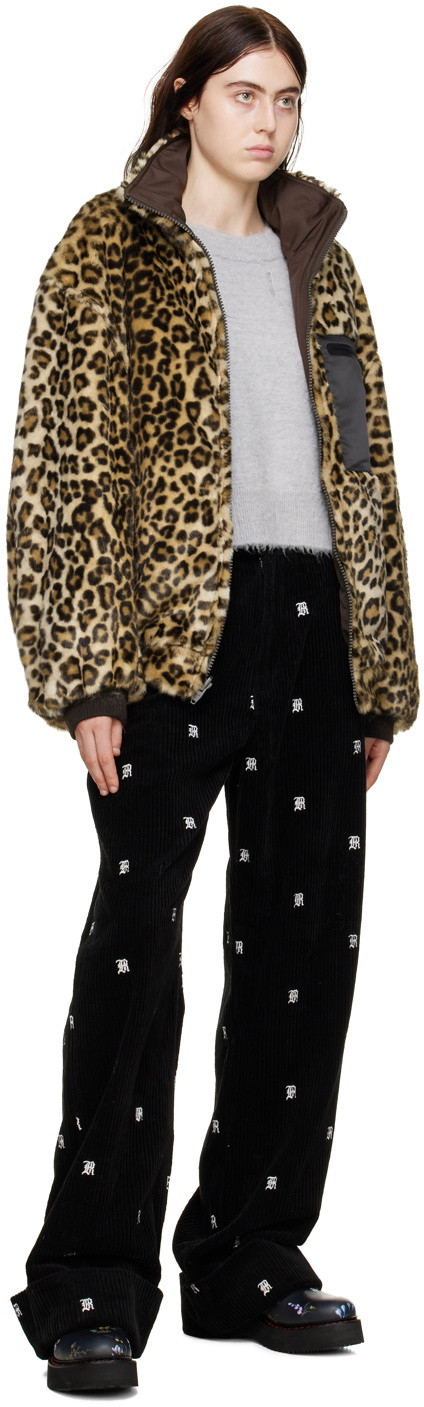 R13 Brown Leopard Faux-Fur Reversible Jacket R13