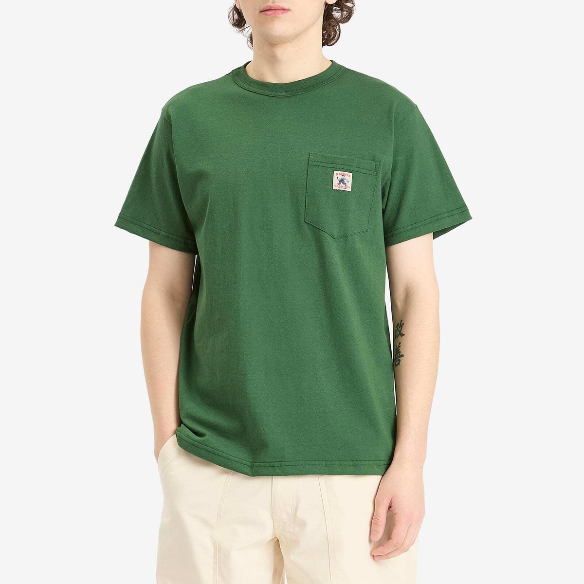 Randy's Garments Men's Logo Pocket T-Shirt in Dark Green