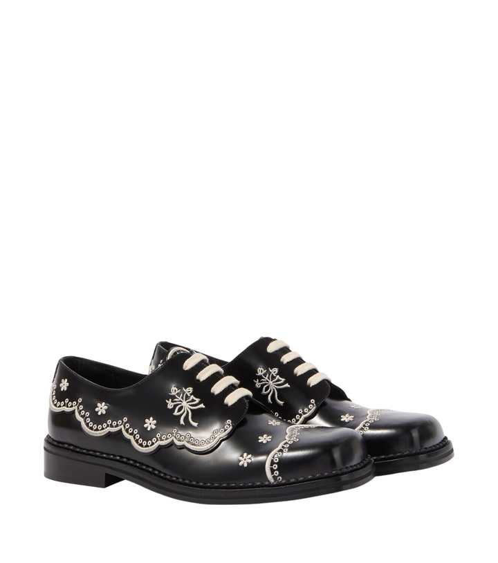 Photo: Simone Rocha Embroidered leather brogues