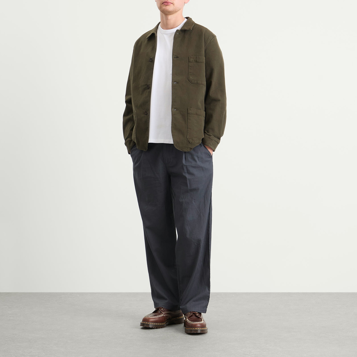 Portuguese Flannel Men's Labura Chore Jacket in Olive