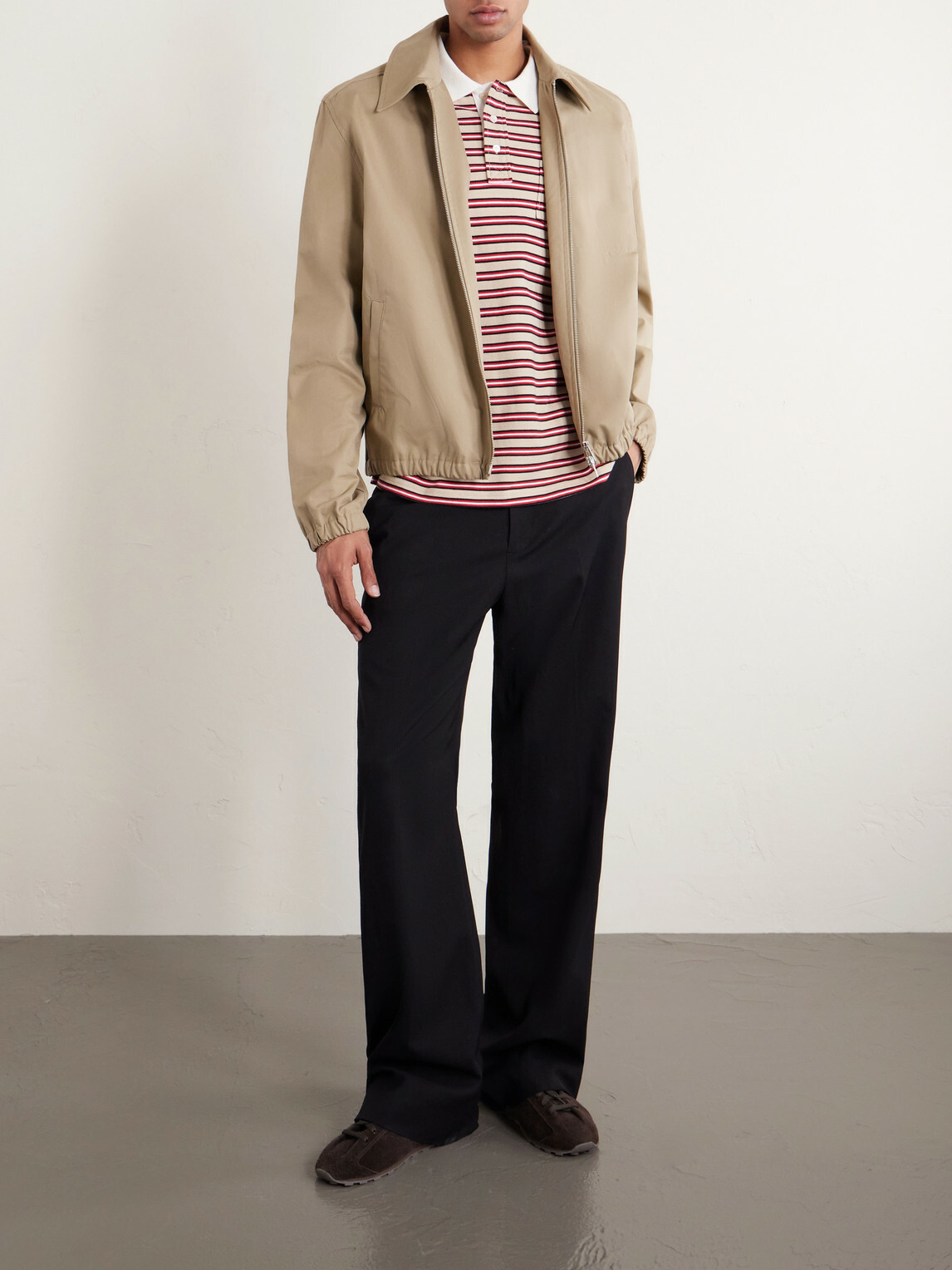 A.P.C. - Oscar Logo-Embroidered Striped Organic Cotton-Piqué Polo Shirt - Red