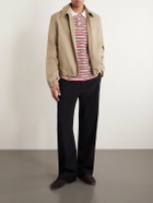 A.P.C. - Oscar Logo-Embroidered Striped Organic Cotton-Piqué Polo Shirt - Red