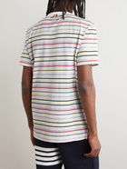 Thom Browne - Logo-Appliquéd Striped Cotton-Jersey T-Shirt - Multi