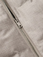 Yves Salomon - Leather-Trimmed Quilted Green Storm System® Wool and Silk-Blend Down Gilet - Gray