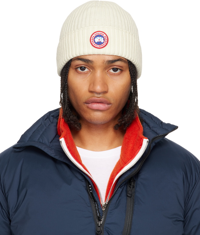 Photo: Canada Goose Off-White Rib Beanie