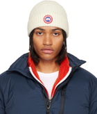 Canada Goose Off-White Rib Beanie