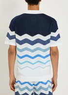 Sandbanks Gradient Pattern Knit Cotton Shirt Blue