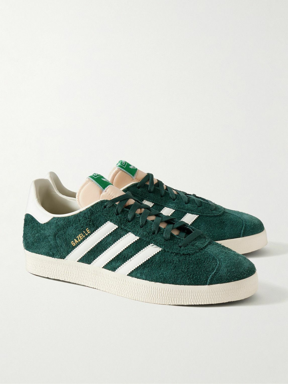 adidas Originals - Gazelle Leather-Trimmed Brushed Faux Suede Sneakers ...