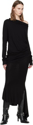 AARON ESH Black Fishtail Maxi Skirt