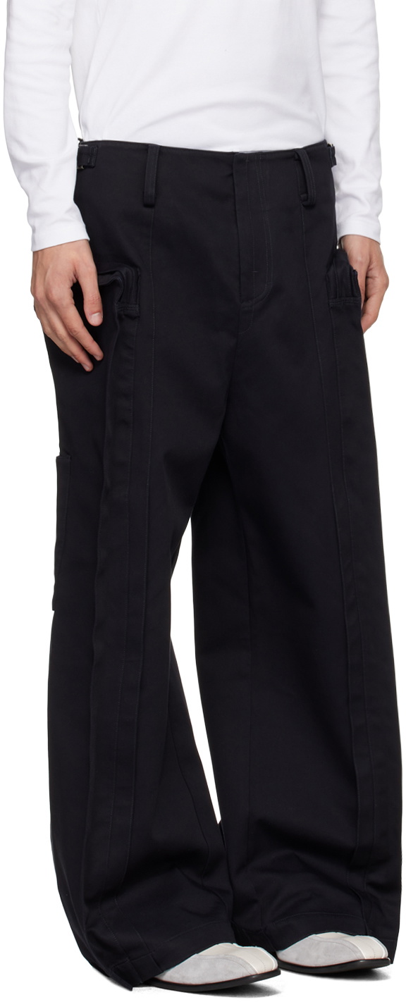 Fax Copy Express Black Oversized Cargo Pants
