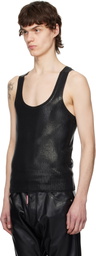 Dsquared2 Black Coated Ribbed Knit Tank Top