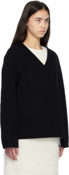 Loulou de Saison Black MAARA Asymmetric Drap Jacket